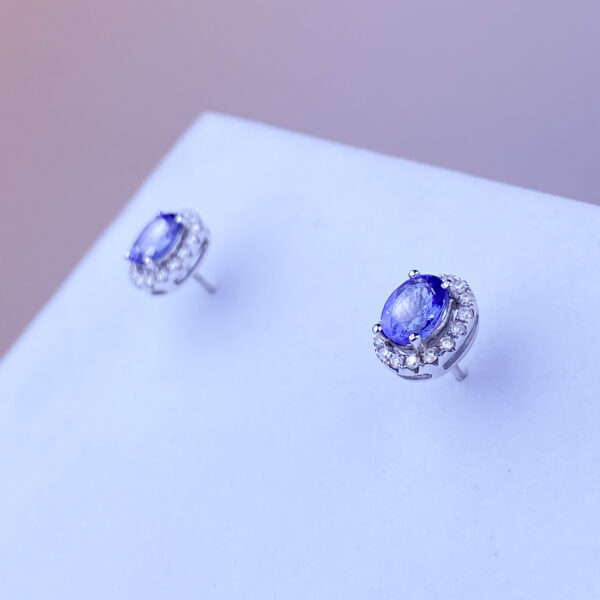 14k Tanzanite Earrings - Image 2