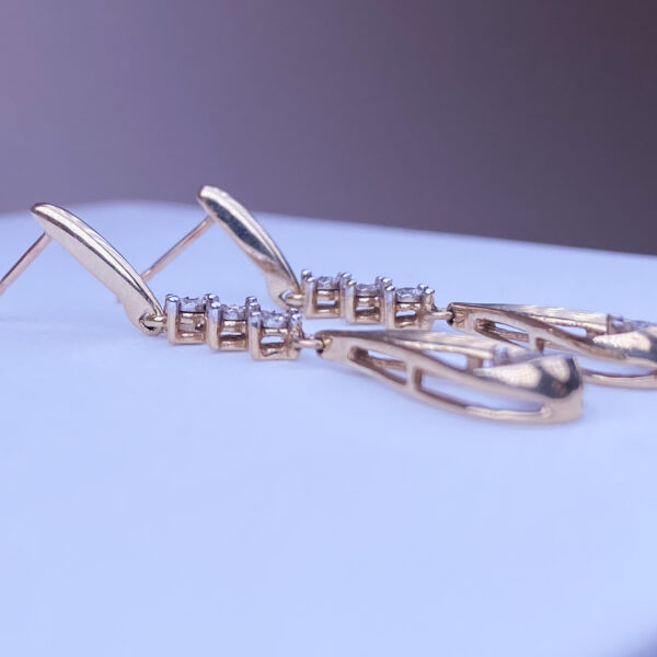 10k Diamond Drop Studs - Image 2