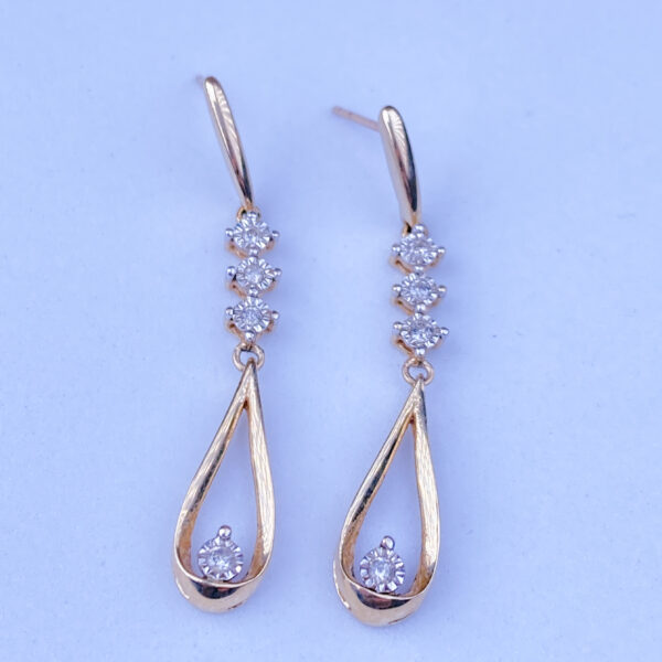 10k Diamond Drop Studs - Image 3