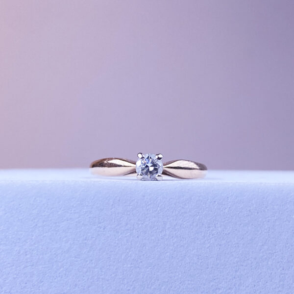 14k Solitaire Diamond Ring - Image 3