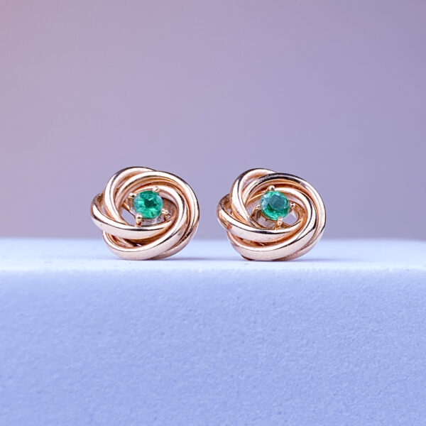 14k Nested Emerald Earrings