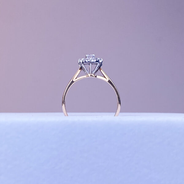 14k Diamond Flower Ring - Image 2