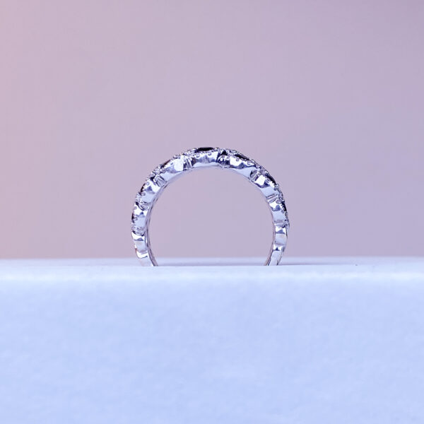 14k Sapphire Diamond Bubble Band - Image 4