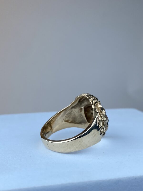 10k Yellow Gold Lion Head Ring - Image 3