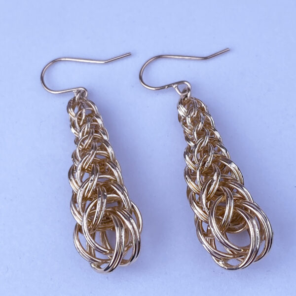 10k Gold Chainmail Earrings - Image 3