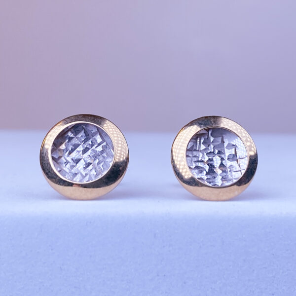 14k Diamond Cut Studs