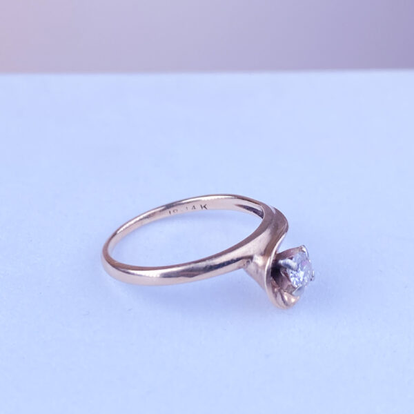 14k Diamond Wave Ring - Image 2