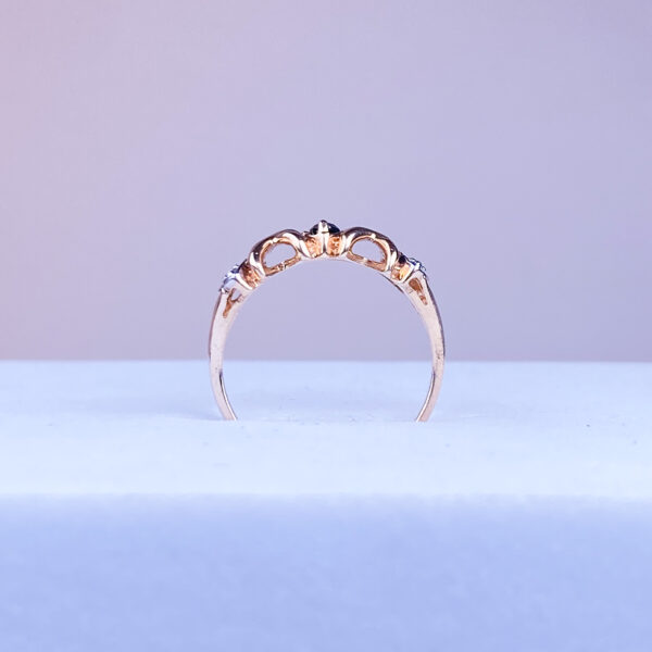 14k Sapphire X and O Ring - Image 4