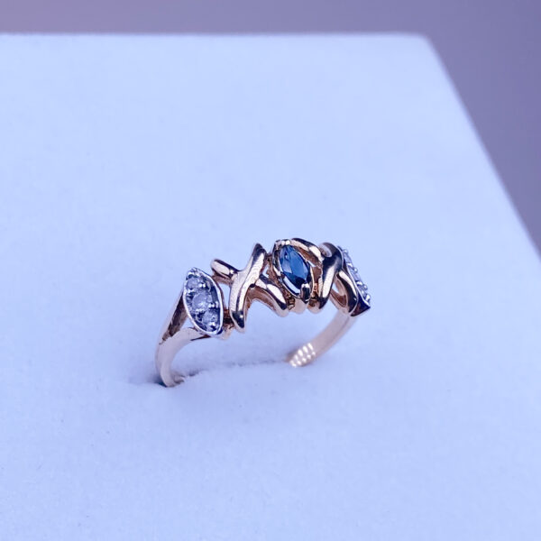 14k Sapphire X and O Ring - Image 3